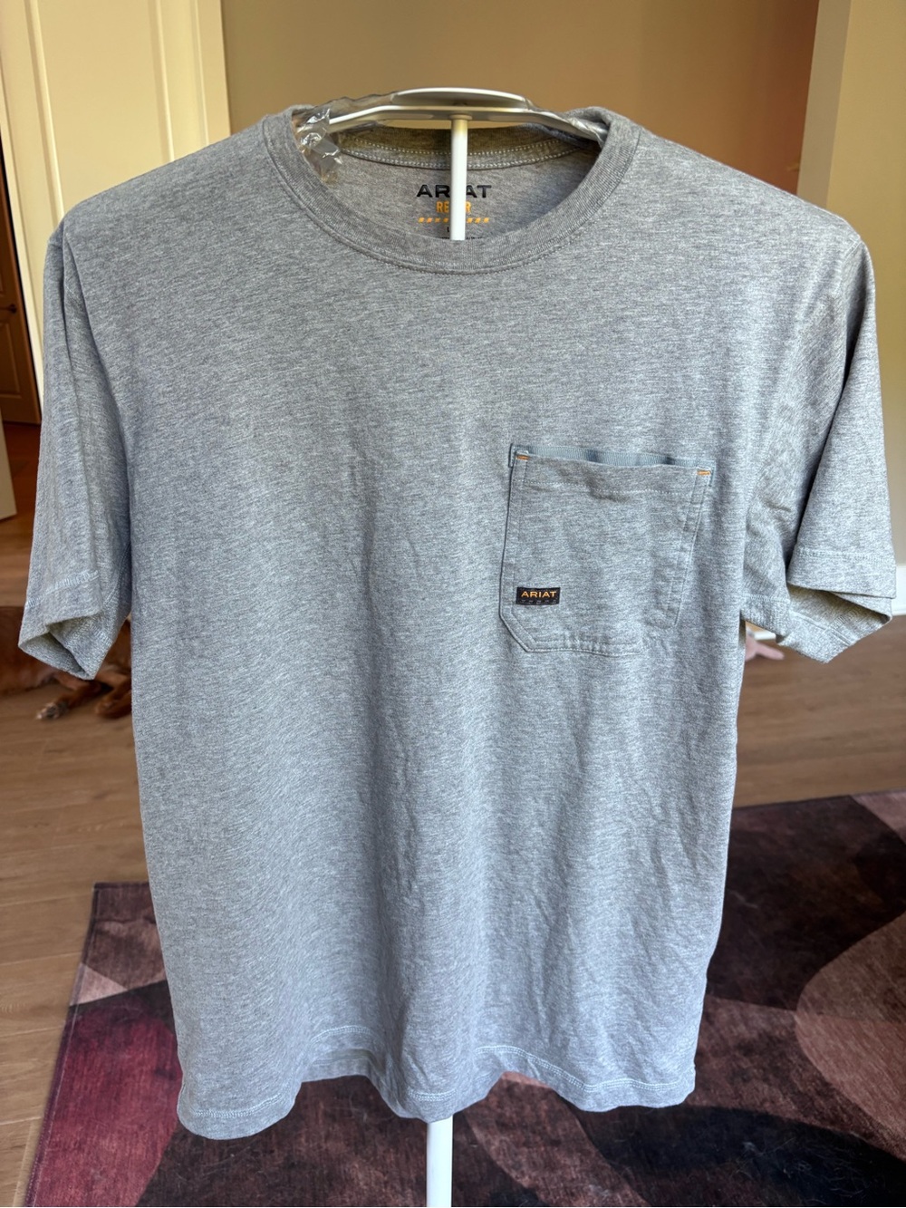 Ariat Men’s Short Sleeve Pocket Tee - Heather Gray Large